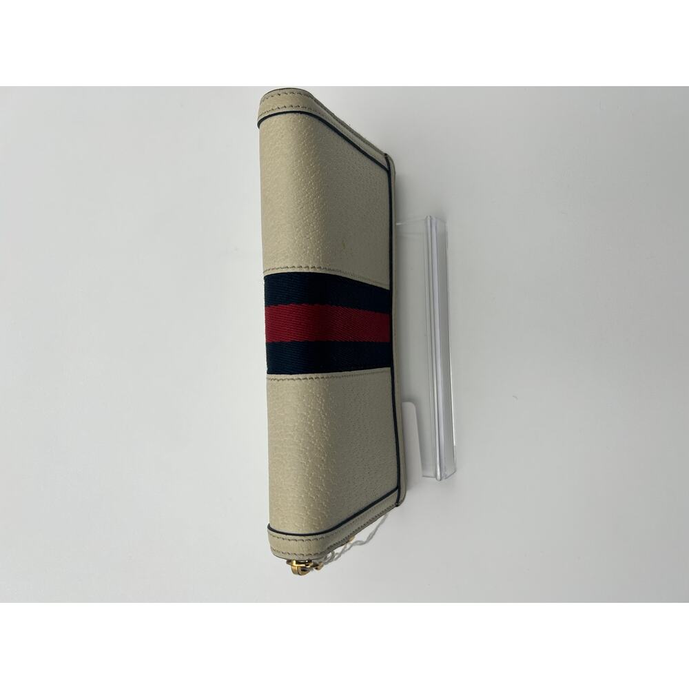 Gucci Ophidia GG Zip Around Wallet Ivory Web Stripe Continental Classic GG EUC - Picture 4 of 5
